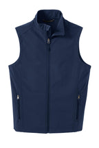 Front View of Dress Blue Nvy Port Authority Core Soft Shell Vest. J325