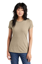 Front View of DsrtTanHtr District Women's Perfect Tri Tee. DM130L