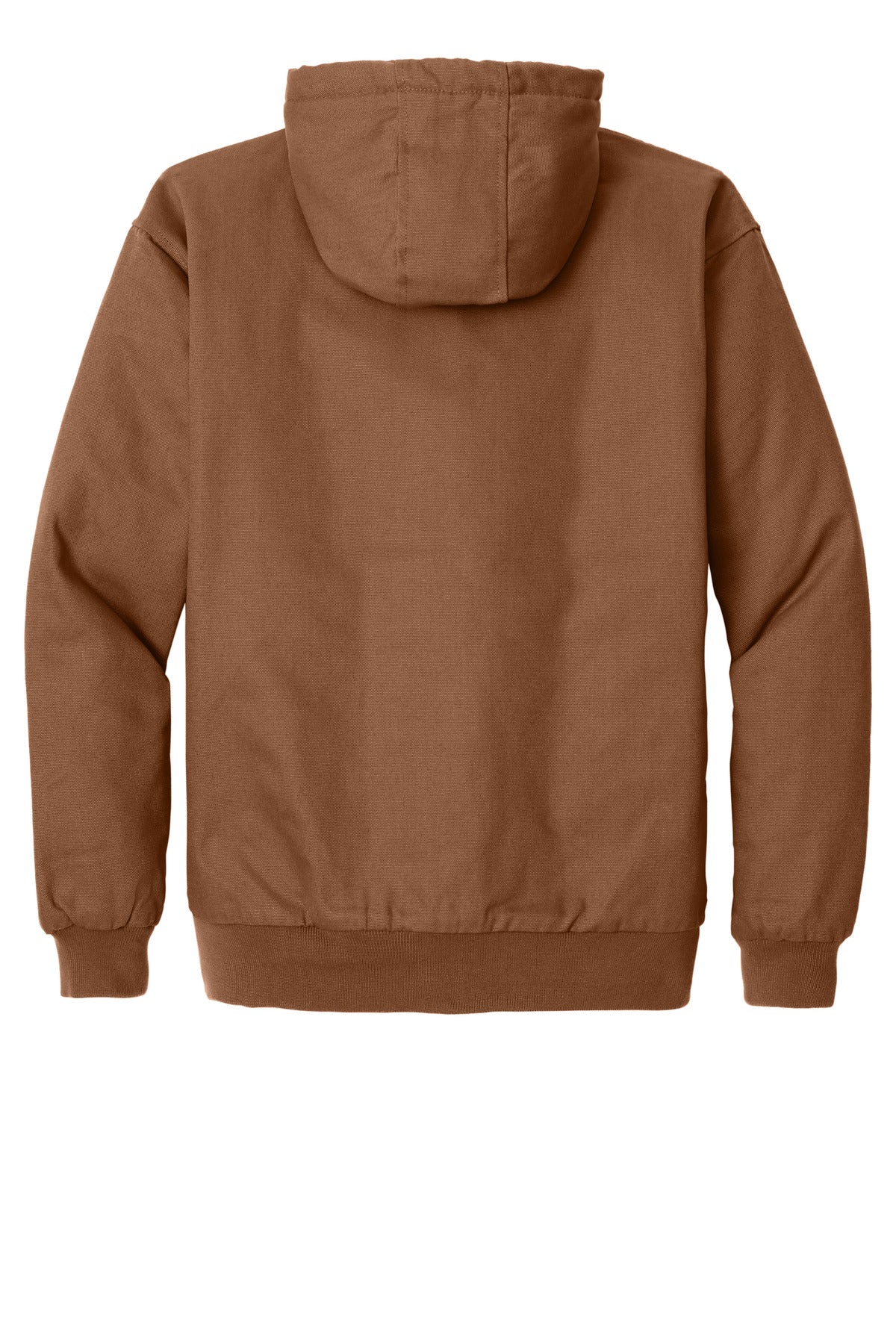 Front View of Duck Brown CornerStone - Duck Cloth Hooded Work Jacket. J763H