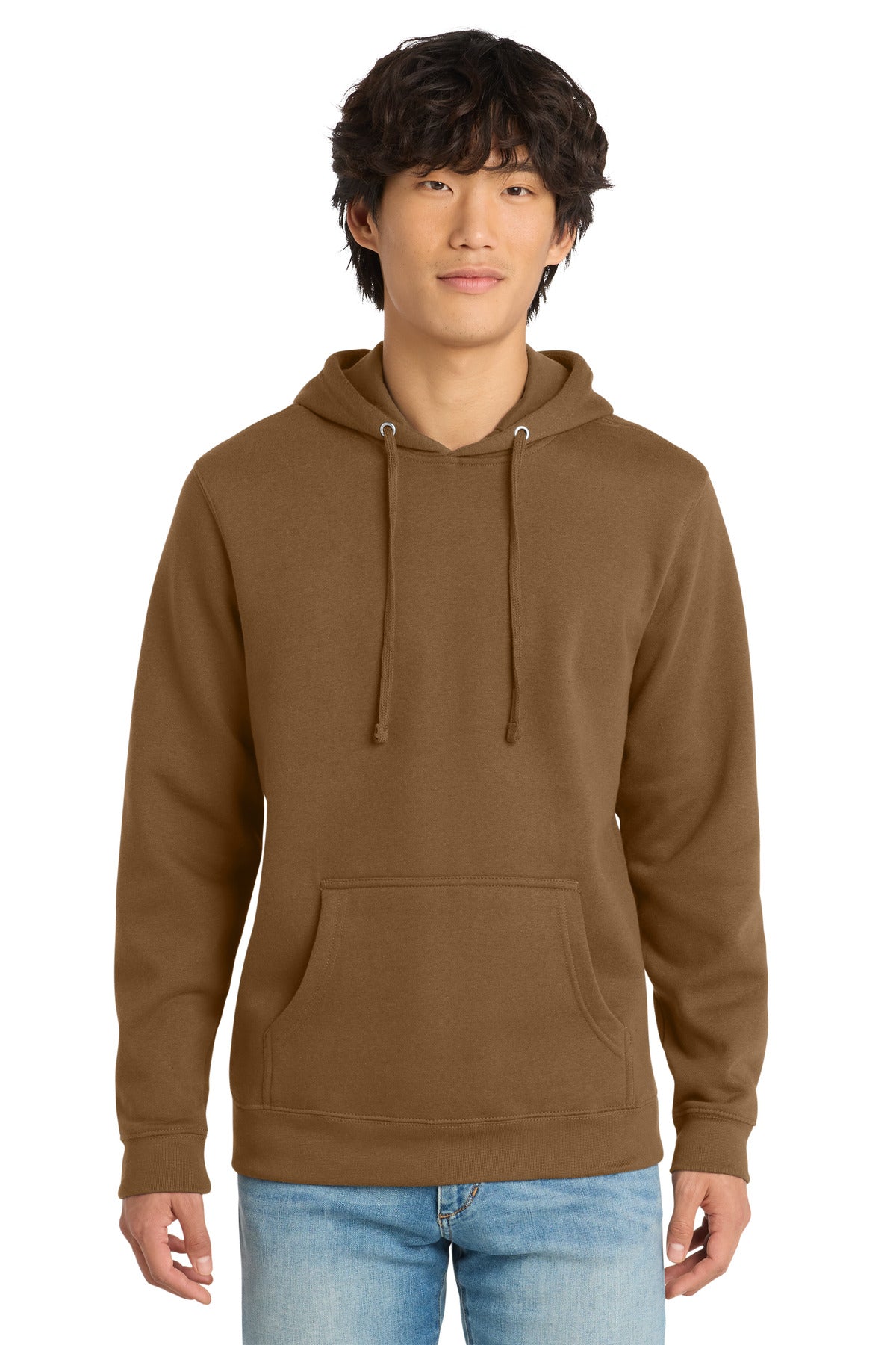 Front View of Duck Brown District V.I.T. Fleece Hoodie DT6100