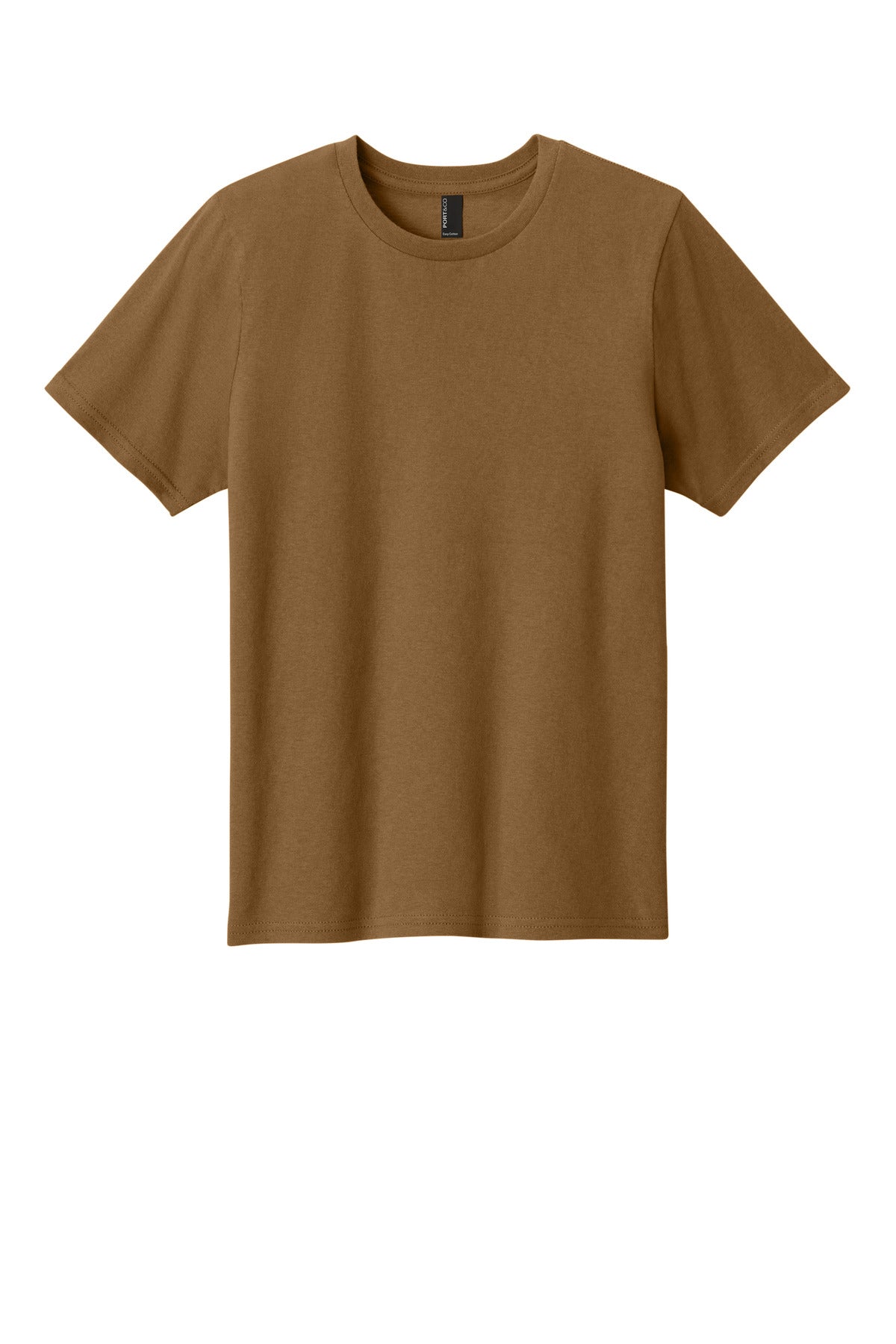 Front View of DuckBrown Port & Co Youth Easy Cotton Tee PC43Y