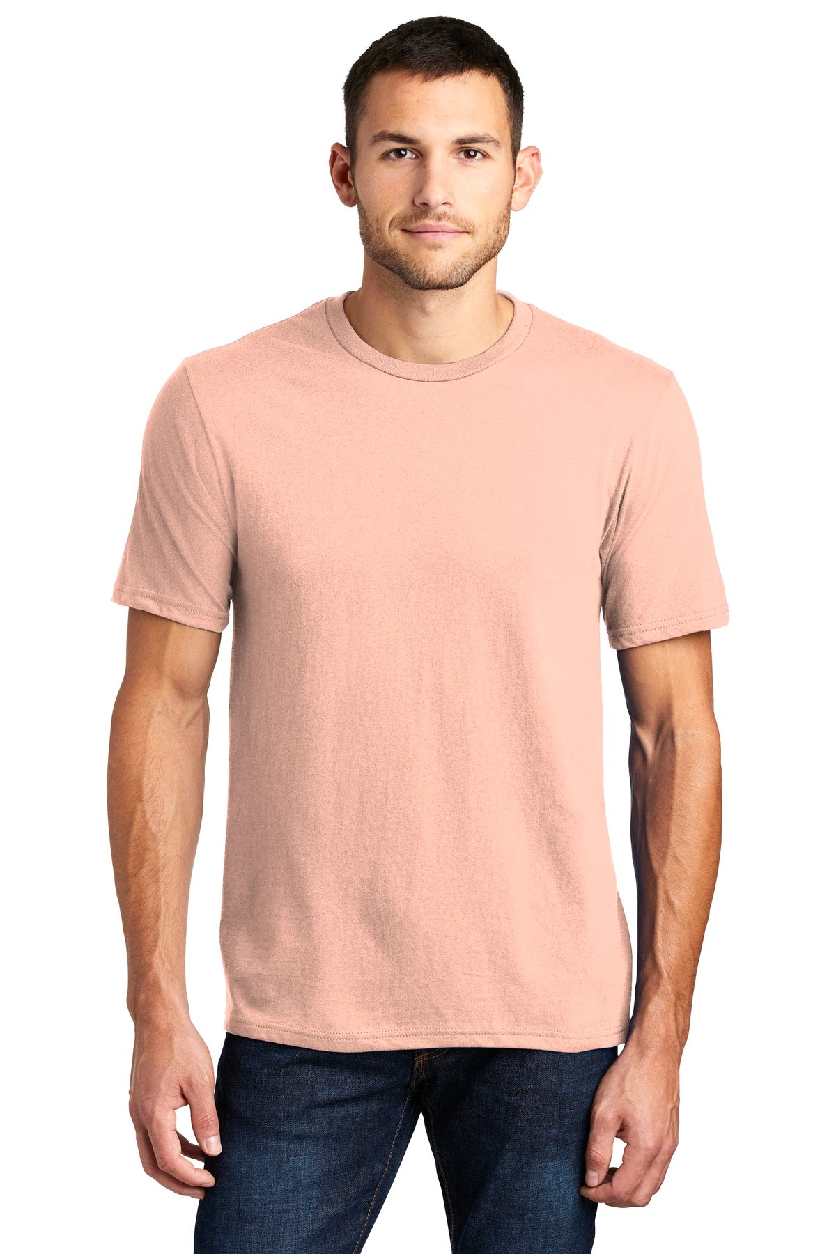 Front View of Dusty Peach District Very Important Tee . DT6000