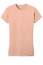 Front View of Dusty Peach District Women's Fitted Very Important Tee . DT6001