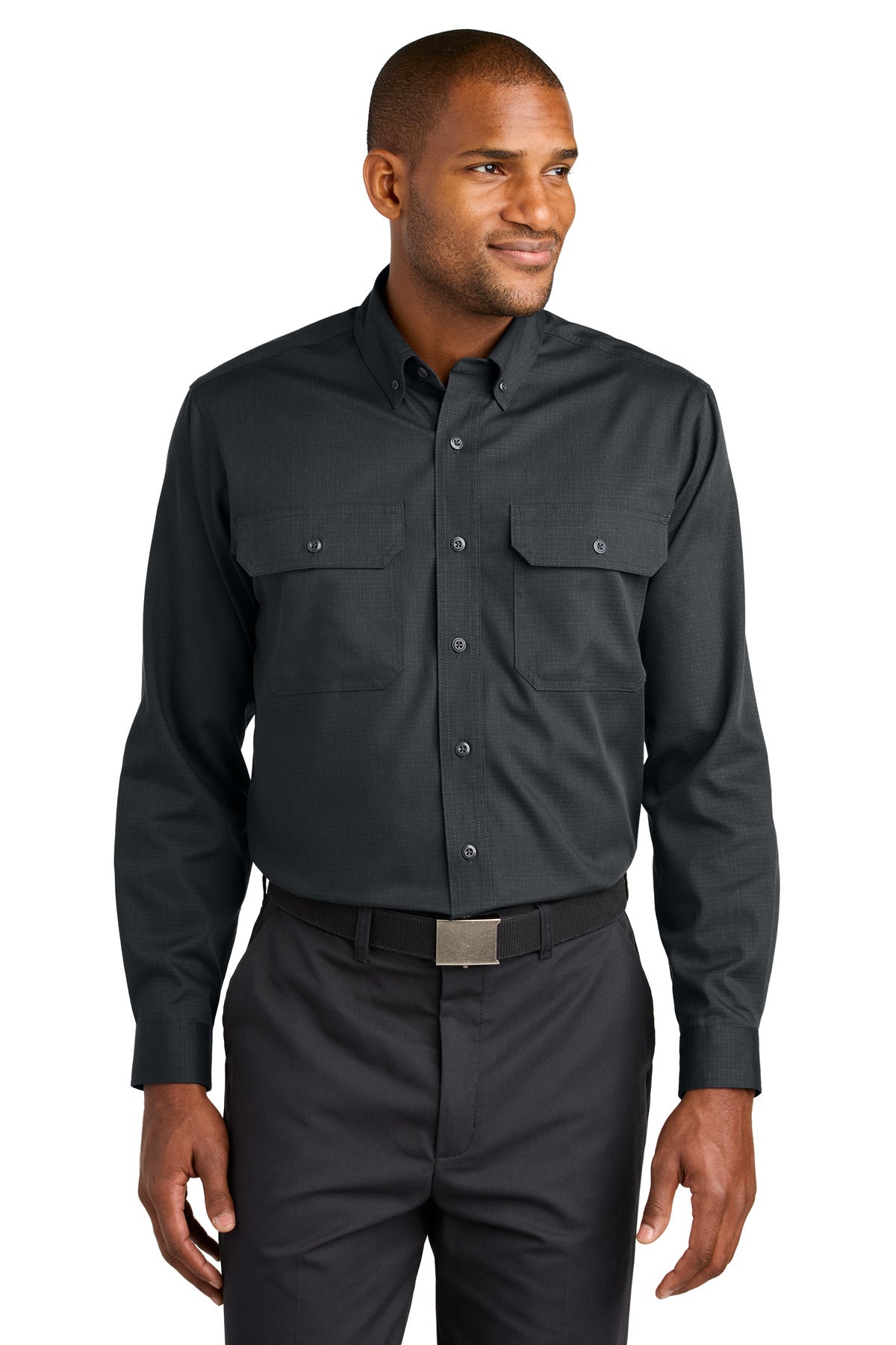 Front View of EchoSteel CornerStone Long Sleeve Select Ripstop Shirt CSW174