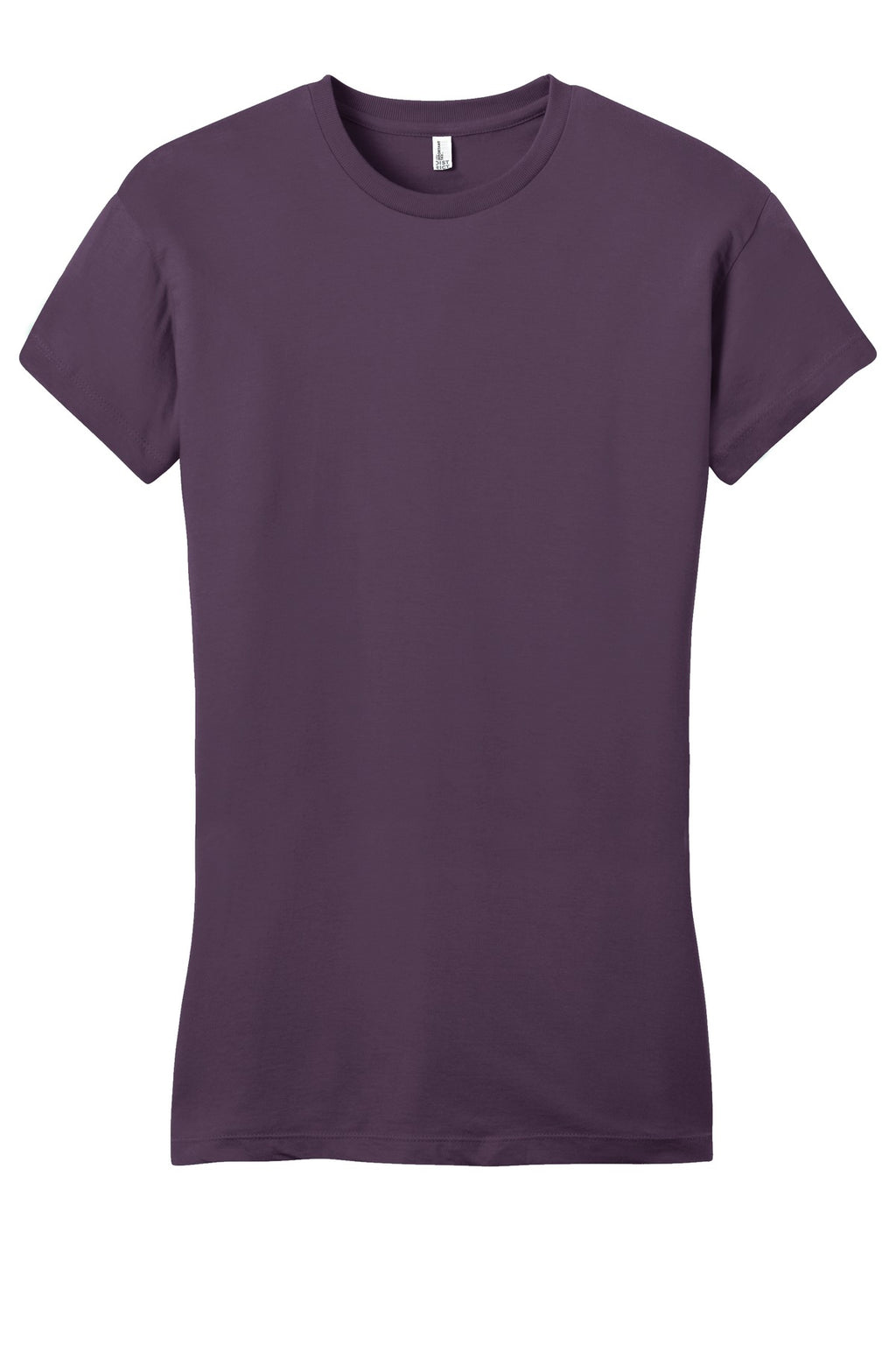 Front View of Eggplant District Women's Fitted Very Important Tee . DT6001