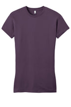 Front View of Eggplant District Women's Fitted Very Important Tee . DT6001