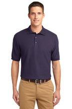 Front View of Eggplant Port Authority Silk Touch Polo K500