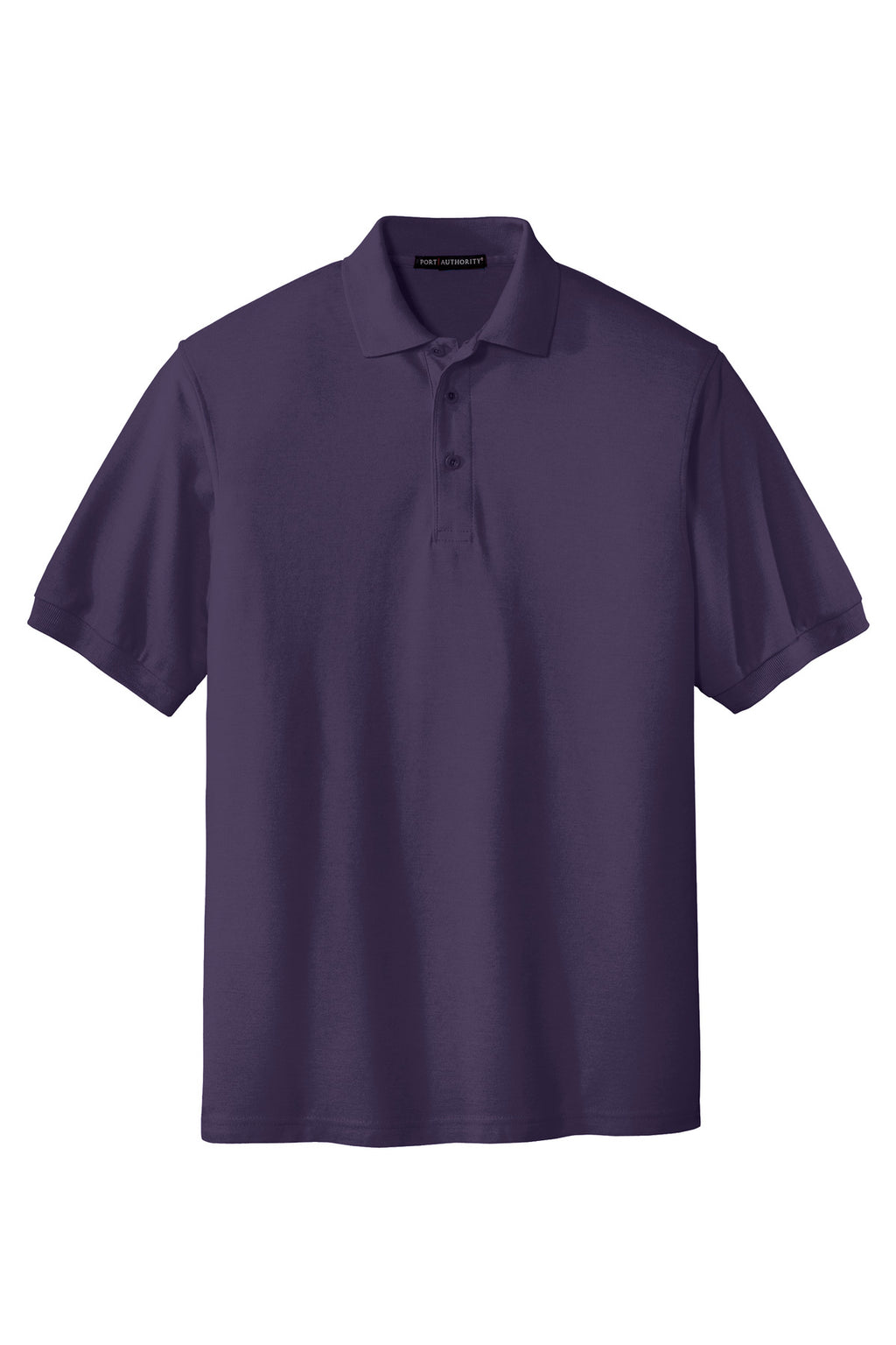 Front View of Eggplant Port Authority Silk Touch Polo K500