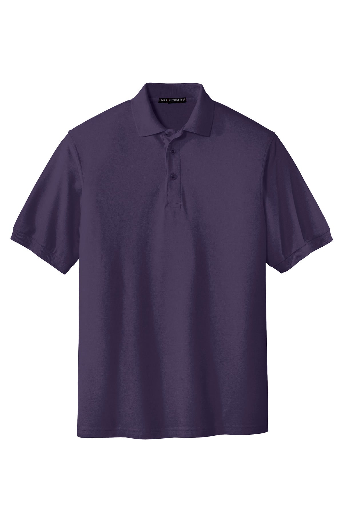 Front View of Eggplant Port Authority Silk Touch Polo K500