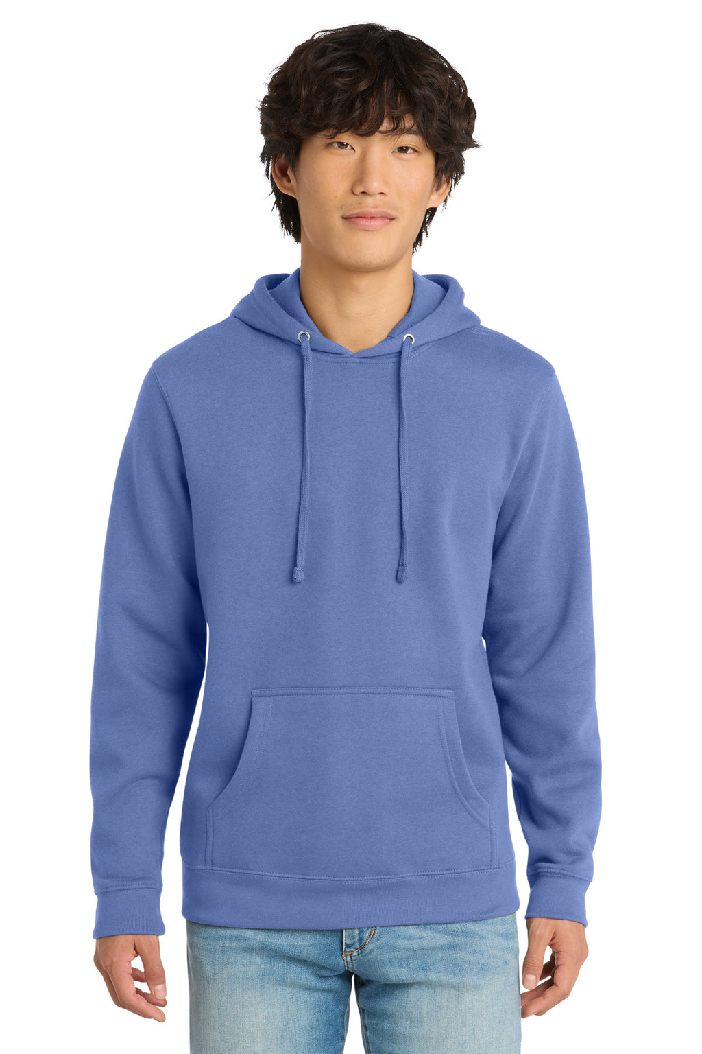 Front View of ElecPurple District V.I.T. Fleece Hoodie DT6100