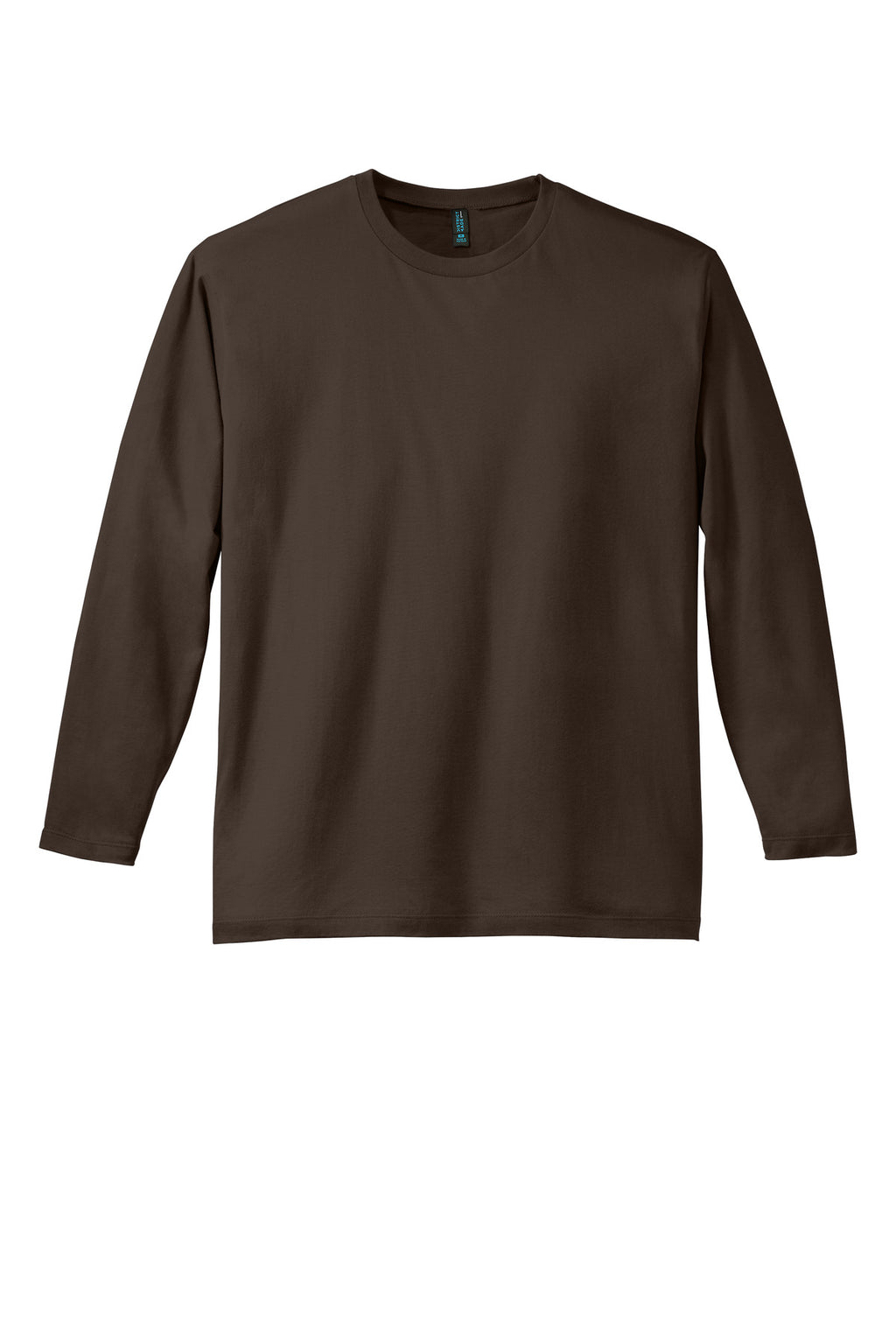 Front View of Espresso District Perfect Weight Long Sleeve Tee. DT105