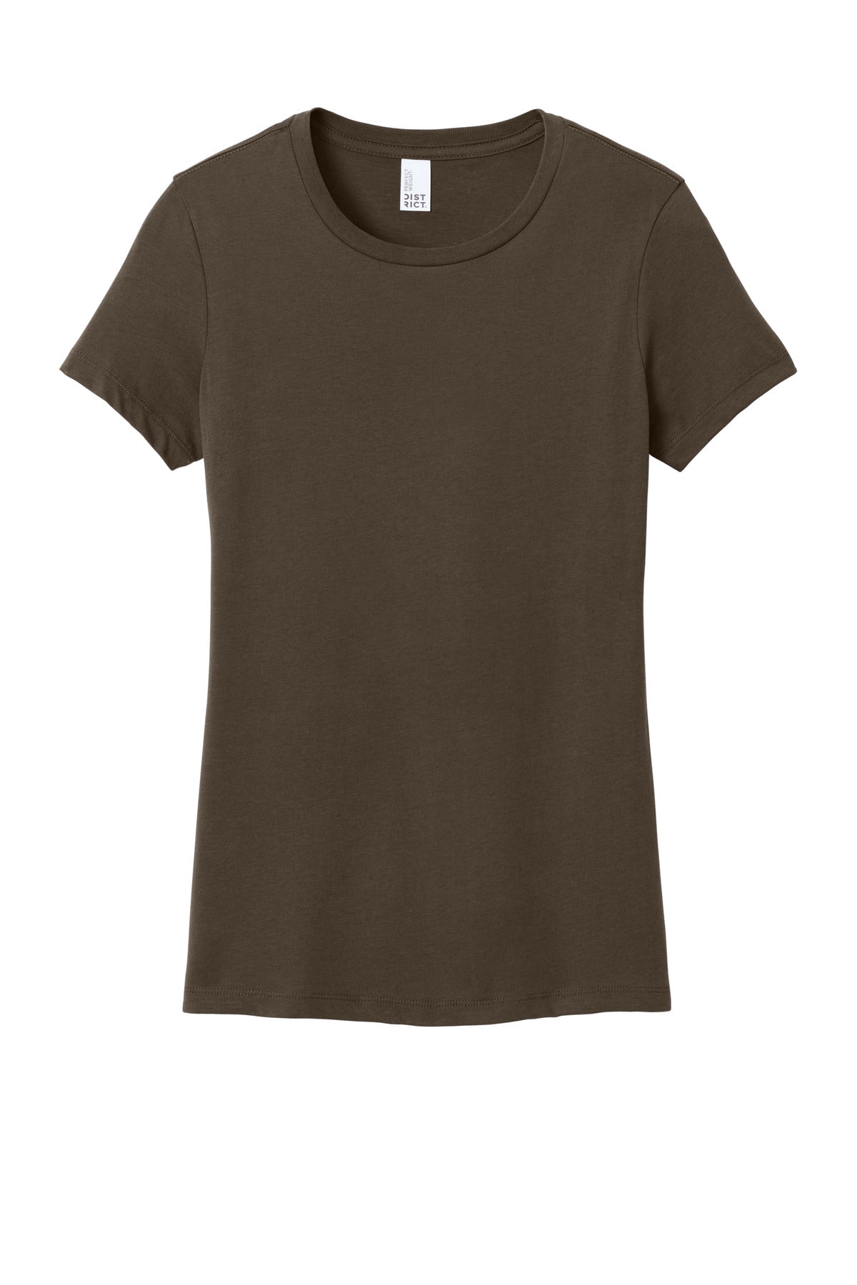 Front View of Espresso District Women's Perfect Weight Tee. DM104L