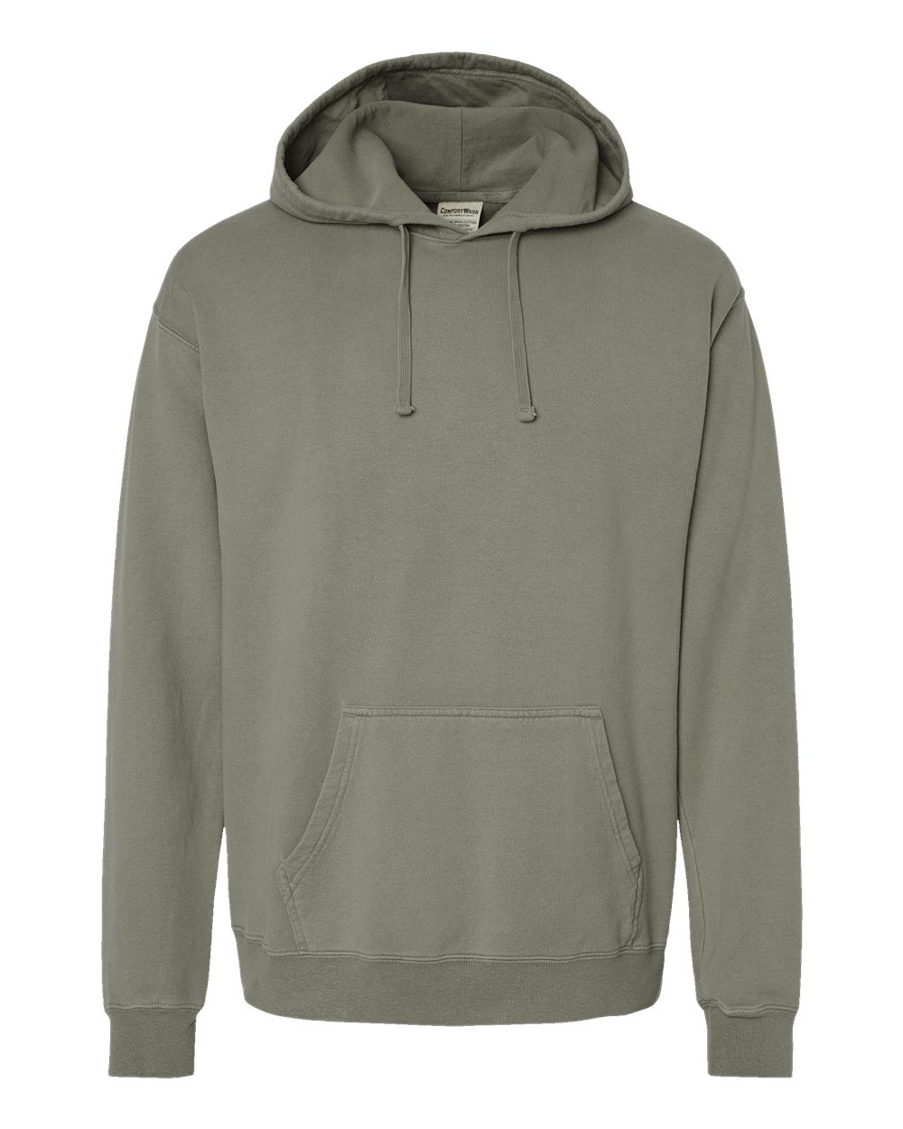 Front View of Faded Fatigue Garment-Dyed Hooded Sweatshirt - GDH450