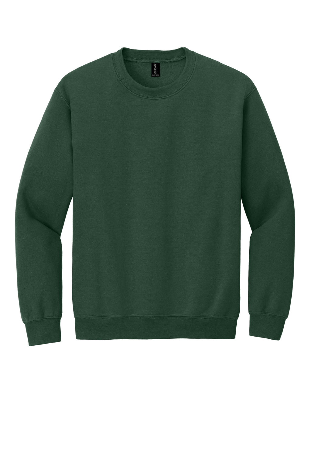 Front View of FanDkGreen Gildan Heavy Blend Crewneck Sweatshirt. 18000