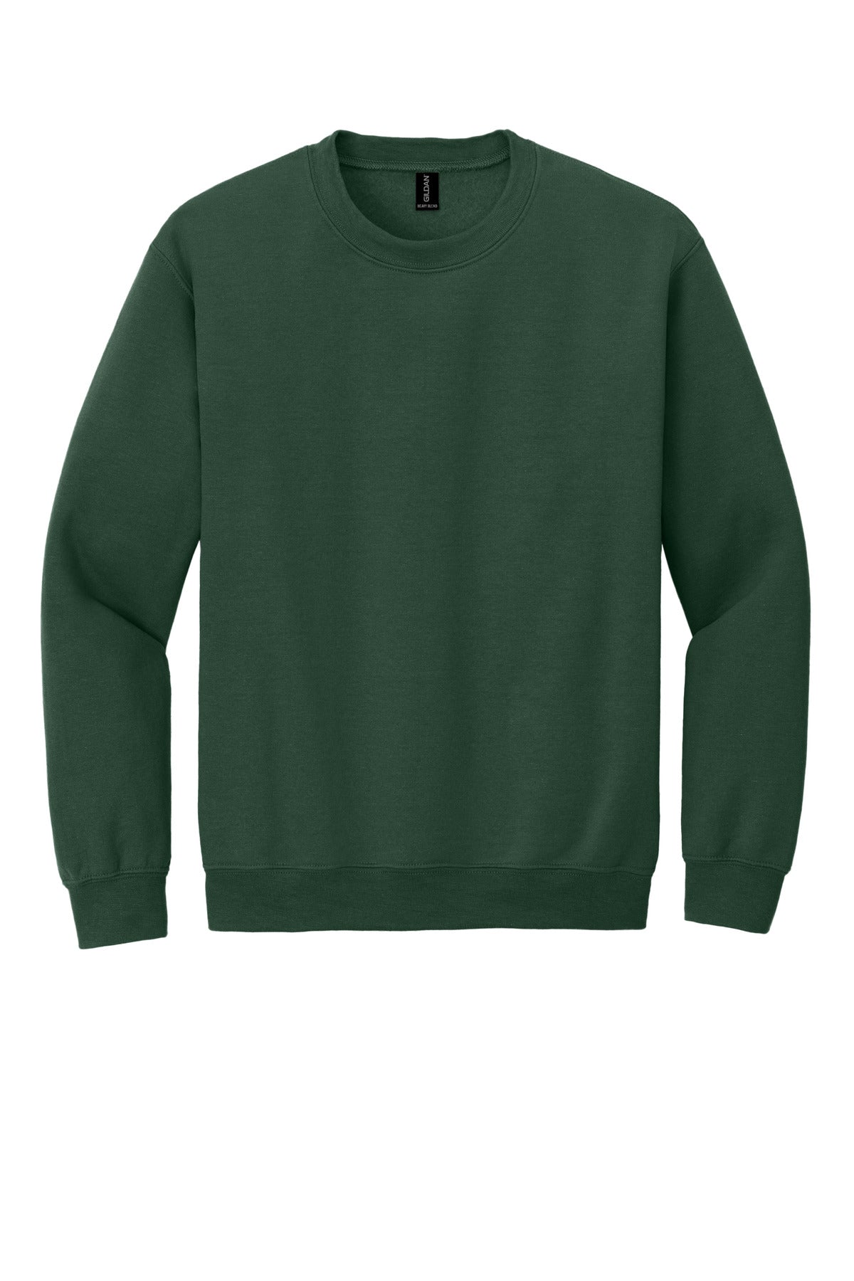 Front View of FanDkGreen Gildan Heavy Blend Crewneck Sweatshirt. 18000