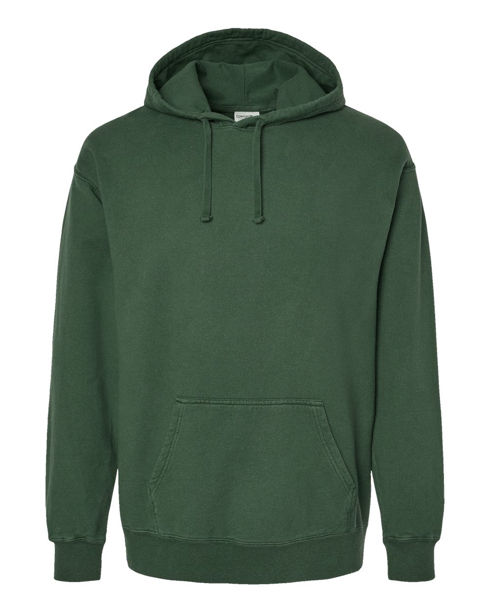 Front View of Field Green Garment-Dyed Hooded Sweatshirt - GDH450