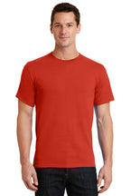 Front View of Fiery Red Port & Co Essential Tee. PC61