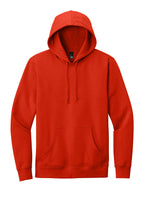 Front View of FieryRed District V.I.T. Fleece Hoodie DT6100