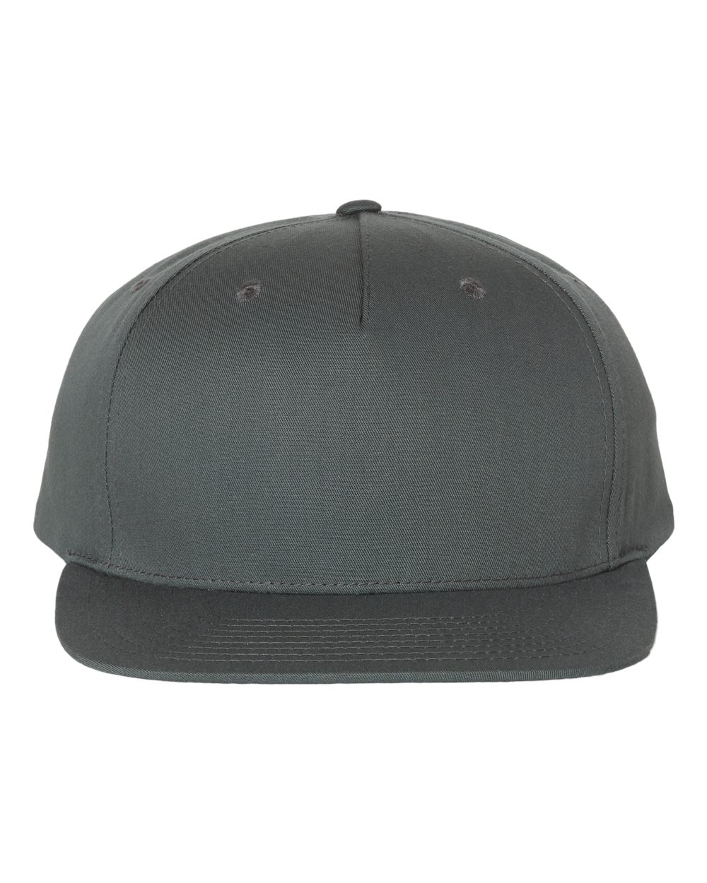 Front View of Flint Grey Pinch Front Structured Snapback Trucker Cap - 255