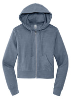 Front View of FlntBluHtr District Women's V.I.T. Fleece Full-Zip Hoodie DT6103