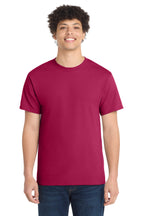 Front View of FlushPink Port & Co Core Cotton Tee. PC54