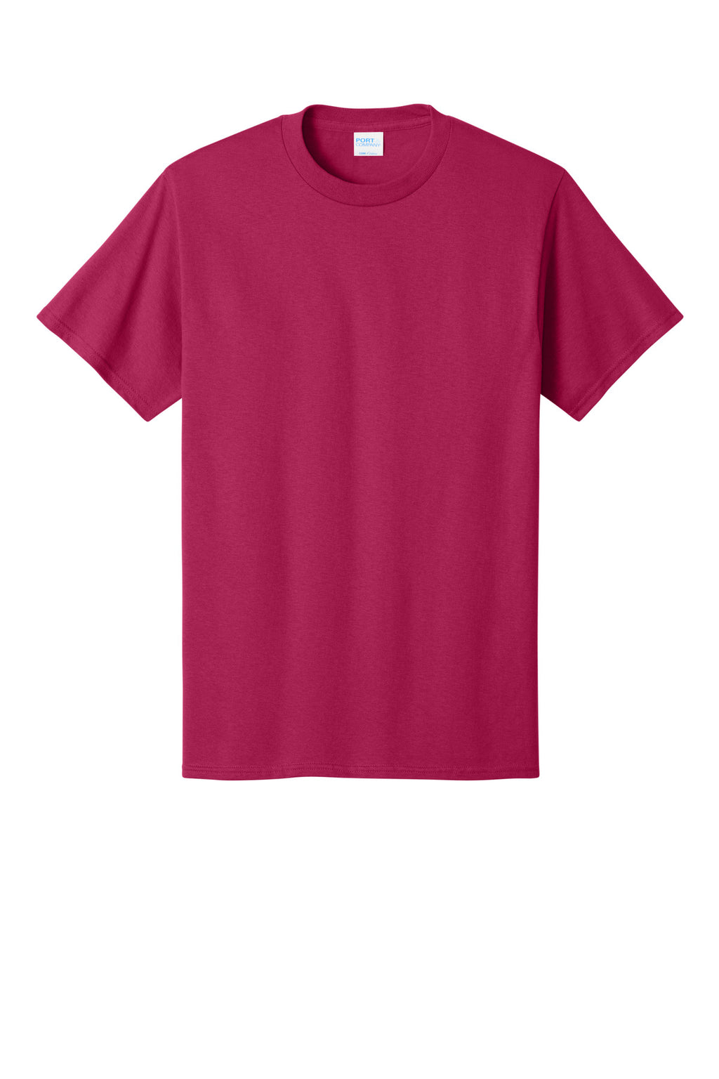 Front View of FlushPink Port & Co Core Cotton Tee. PC54