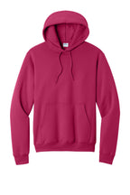 Front View of FlushPink Port & Co Core Fleece Pullover Hooded Sweatshirt. PC78H