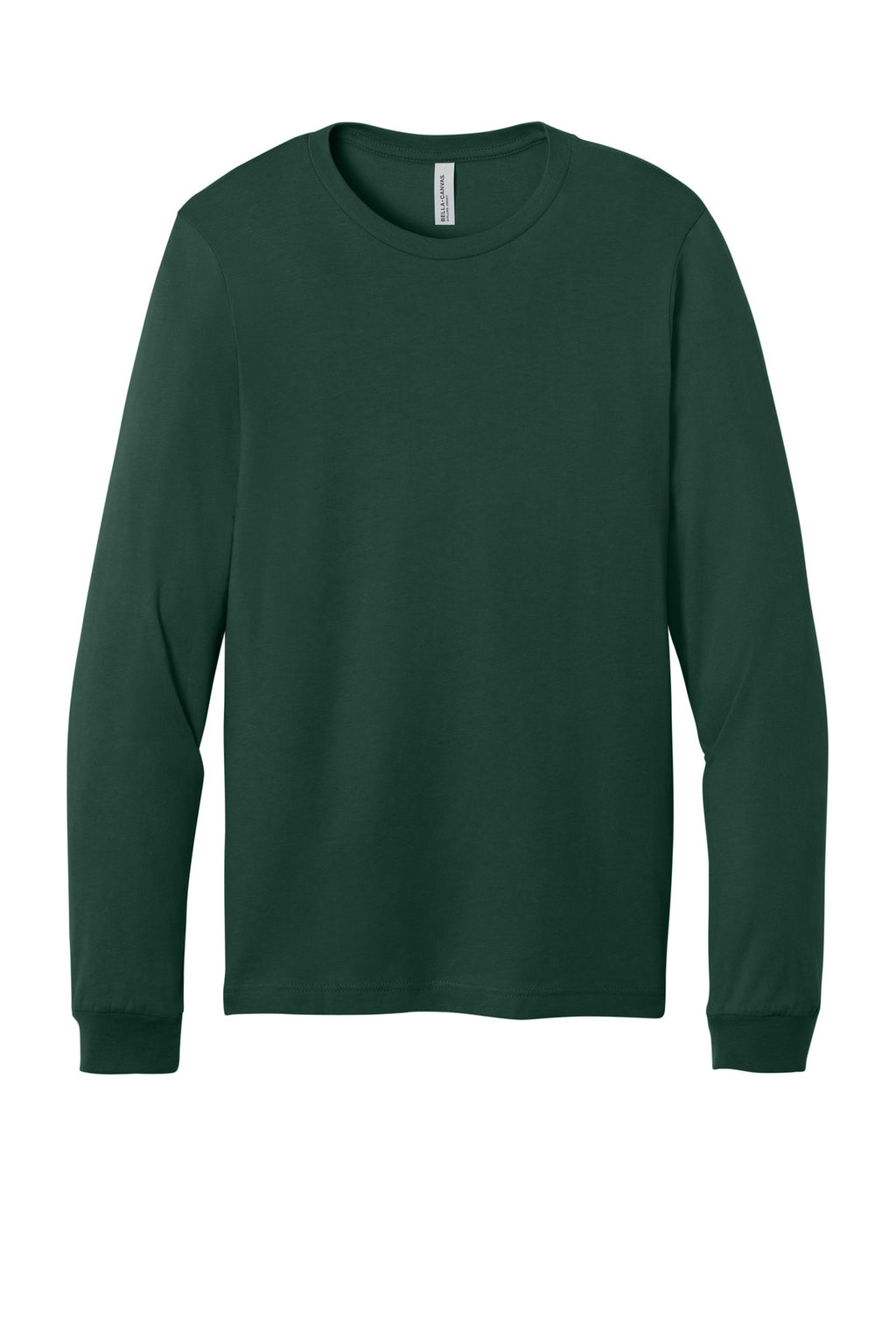 Front View of FOREST BELLA+CANVAS Unisex Jersey Long Sleeve Tee. BC3501
