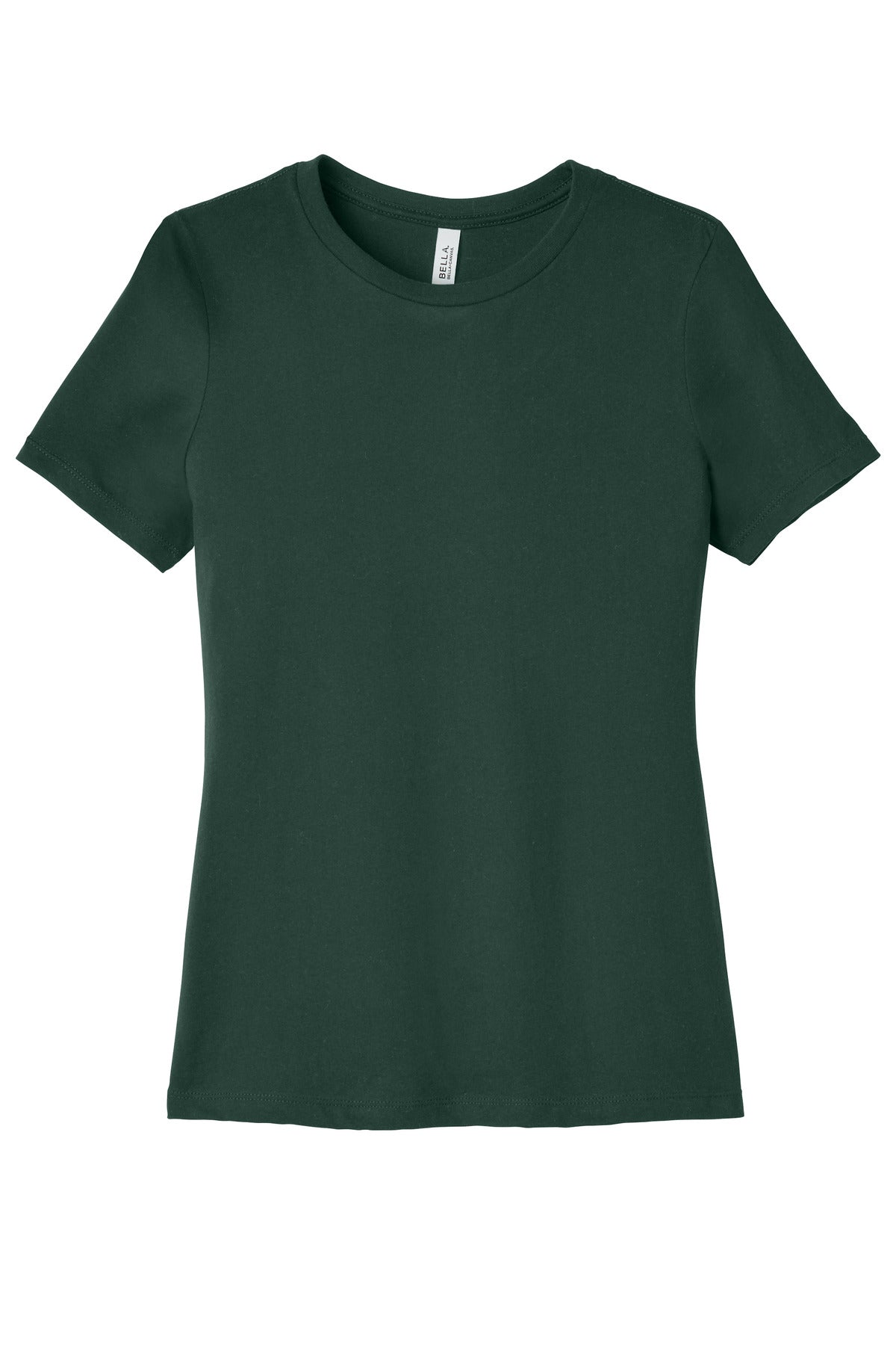 Front View of FOREST BELLA+CANVAS Women's Relaxed Jersey Short Sleeve Tee. BC6400