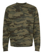 Front View of Forest Camo Midweight Crewneck Sweatshirt - SS3000