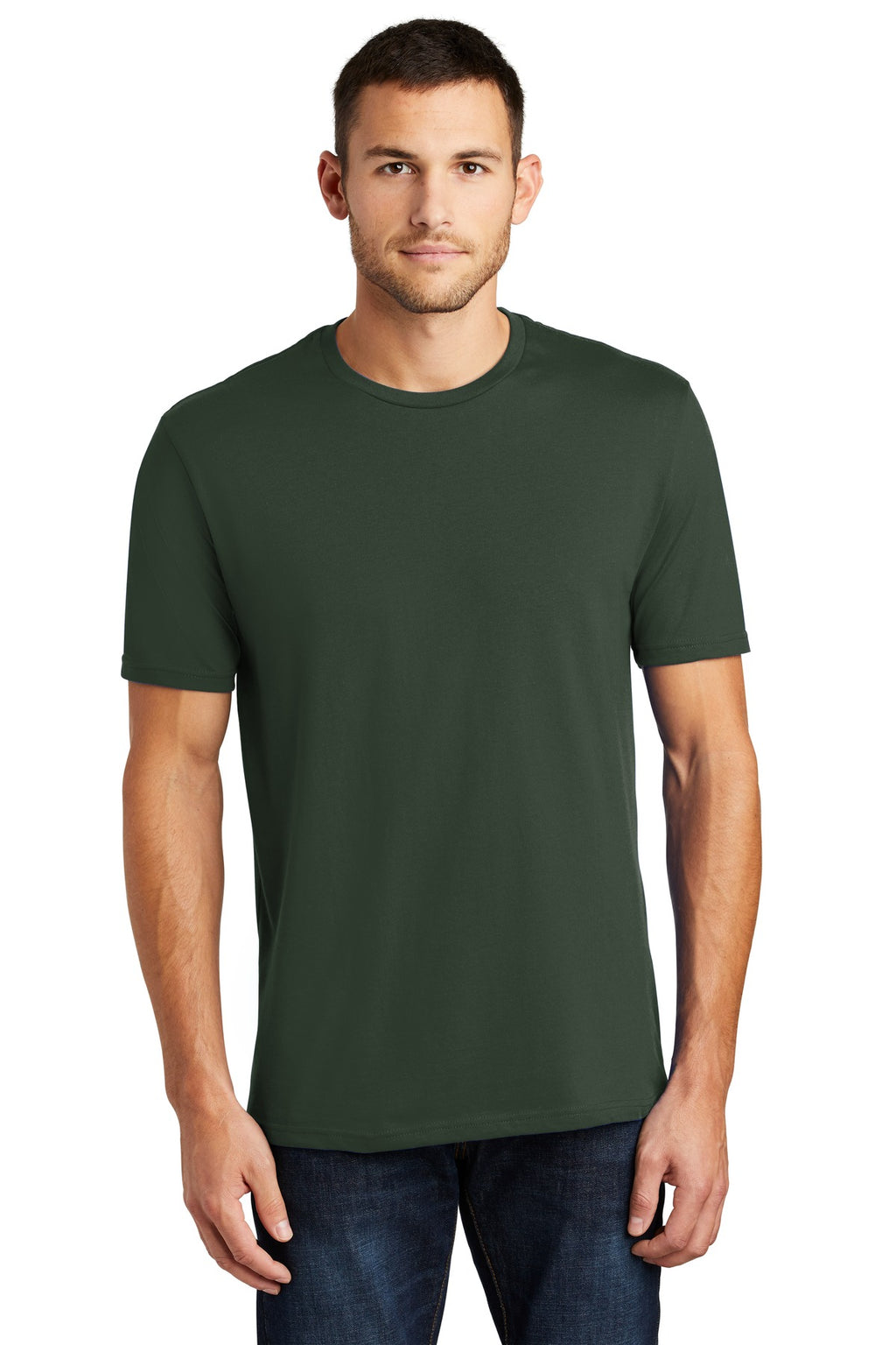 Front View of Forest Green District Perfect Weight Tee. DT104