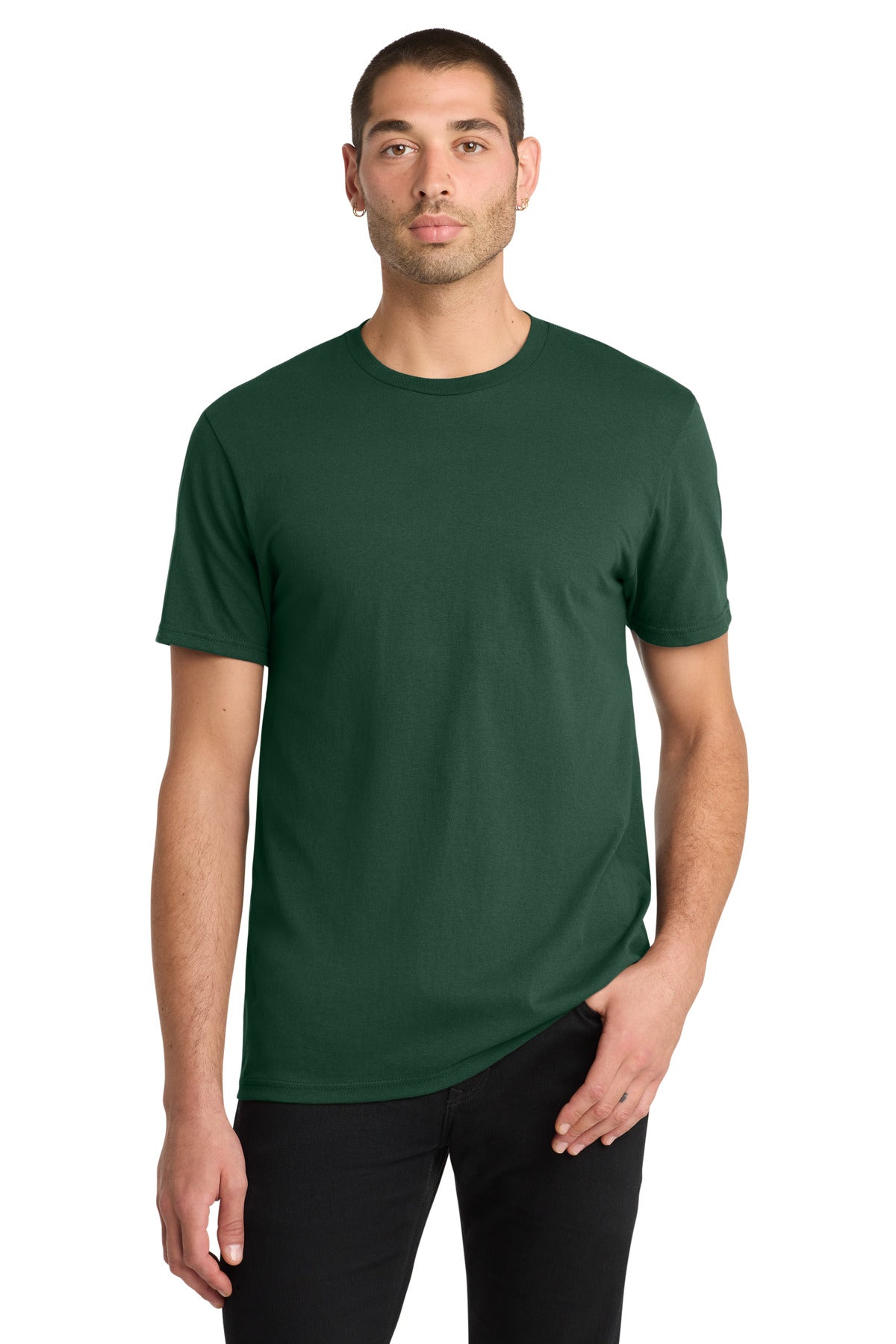 Front View of Forest Green District The Concert Tee DT5000