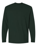 Front View of Forest Green DryBlend® 50/50 Long Sleeve T-Shirt - 8400
