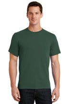 Front View of Forest Green Port & Co Essential Tee. PC61