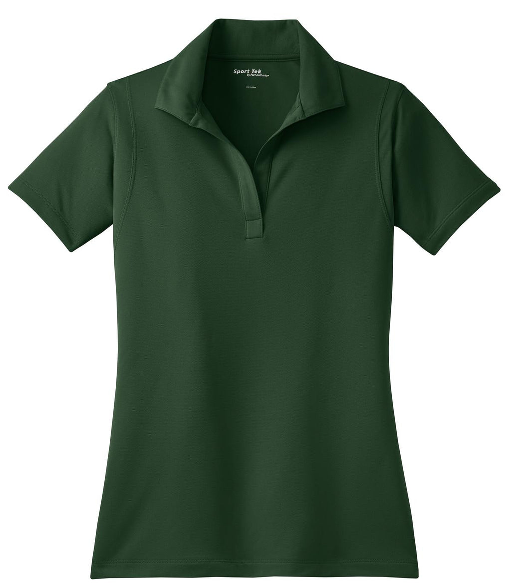 Front View of Forest Green Sport-Tek Women's Micropique Sport-Wick Polo. LST650
