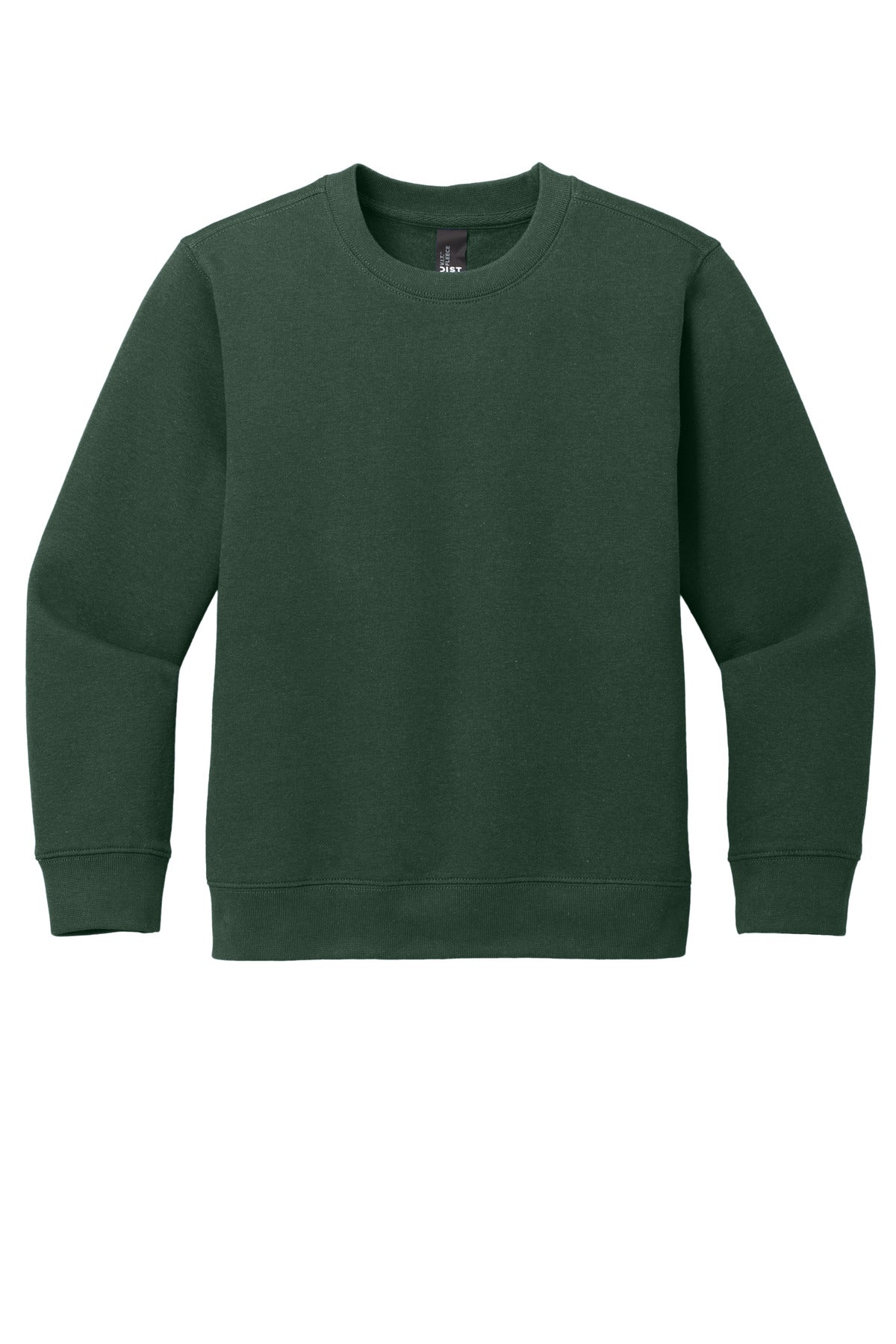 Front View of ForestGrn District Youth V.I.T. Fleece Crew DT6104Y
