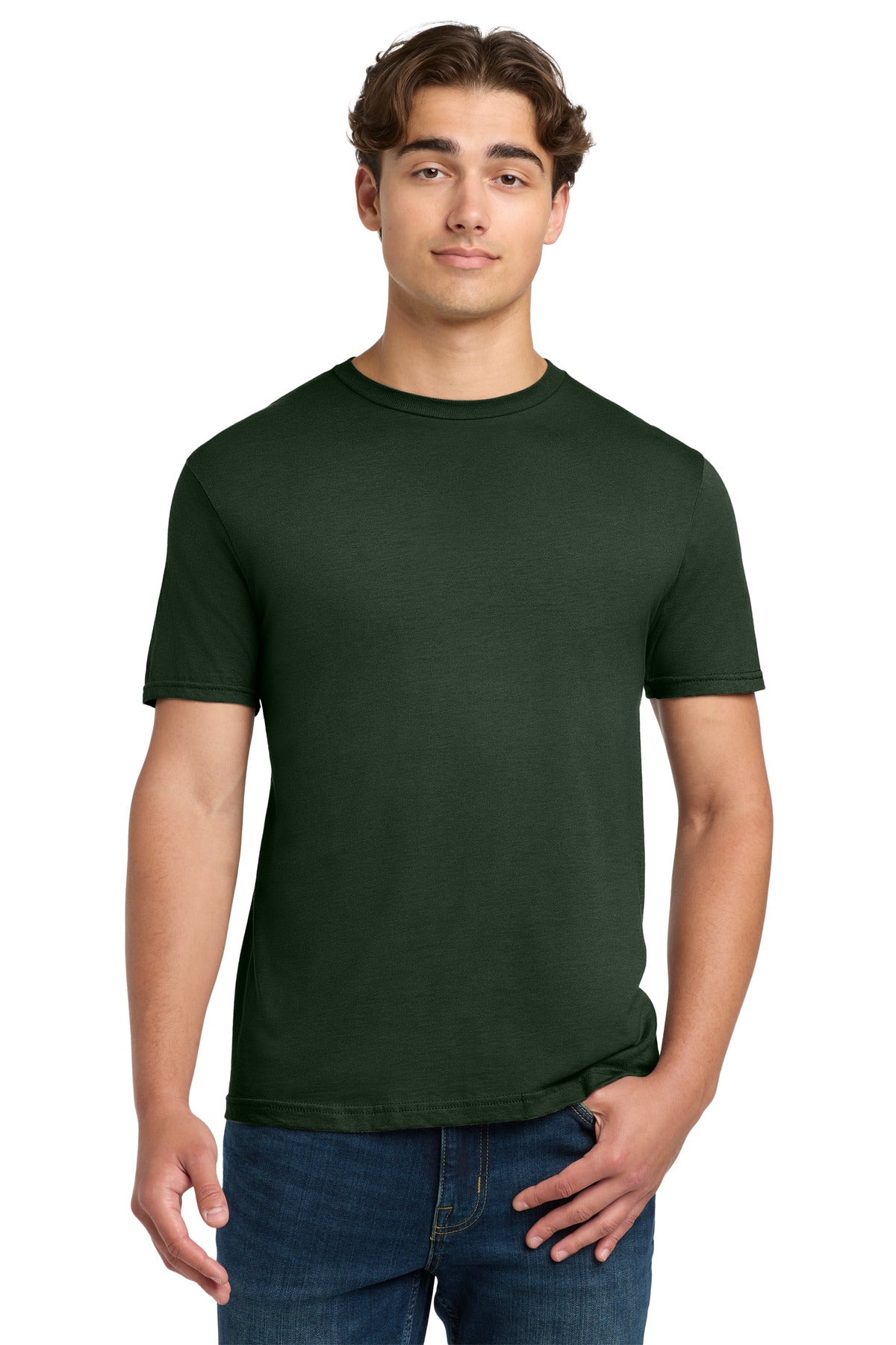 Front View of ForestGrn Gildan Softstyle T-Shirt. 64000