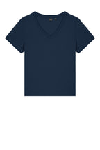 Front View of FrenchNavy Stanley/Stella Women's Stella Isla V-Neck Tee SXW032