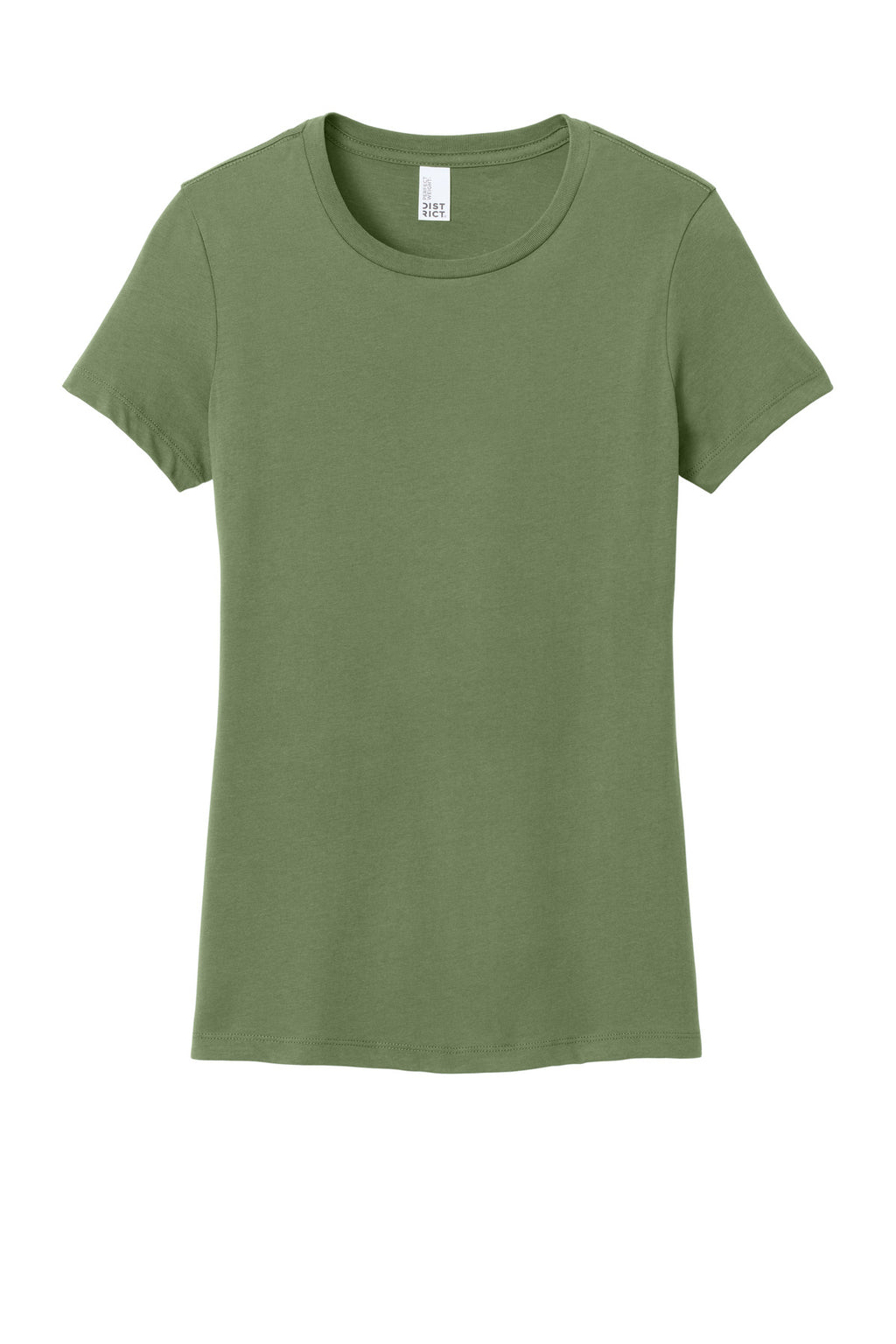 Front View of Fresh Fatigue District Women's Perfect Weight Tee. DM104L