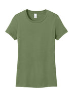 Front View of Fresh Fatigue District Women's Perfect Weight Tee. DM104L