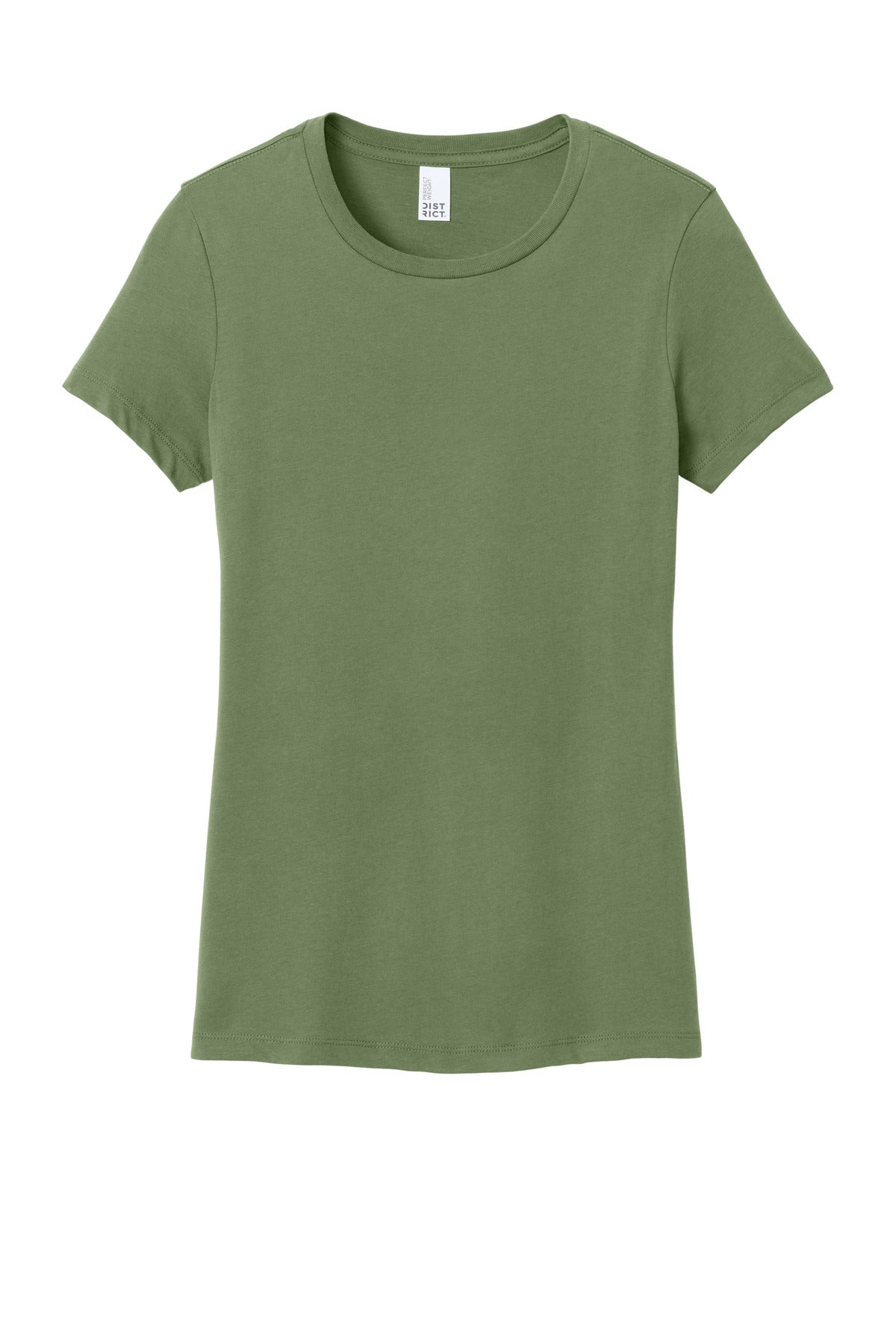 Front View of Fresh Fatigue District Women's Perfect Weight Tee. DM104L