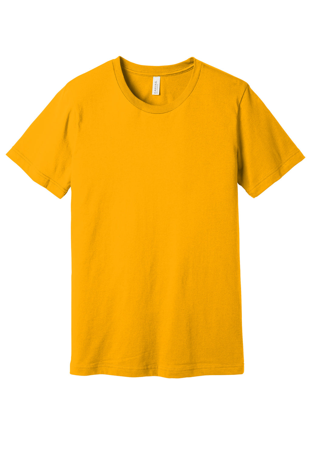 Front View of Gold BELLA+CANVAS Unisex Jersey Short Sleeve Tee. BC3001