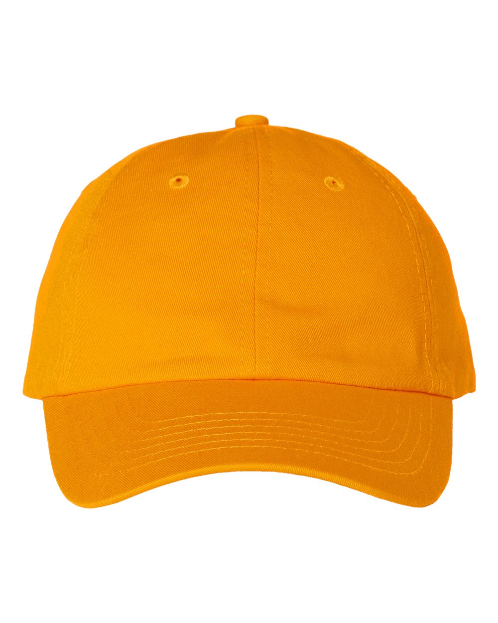 Front View of Gold Bio-Washed Classic Dad Hat - VC300A