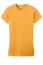 Front View of Gold District Women's Fitted Very Important Tee . DT6001