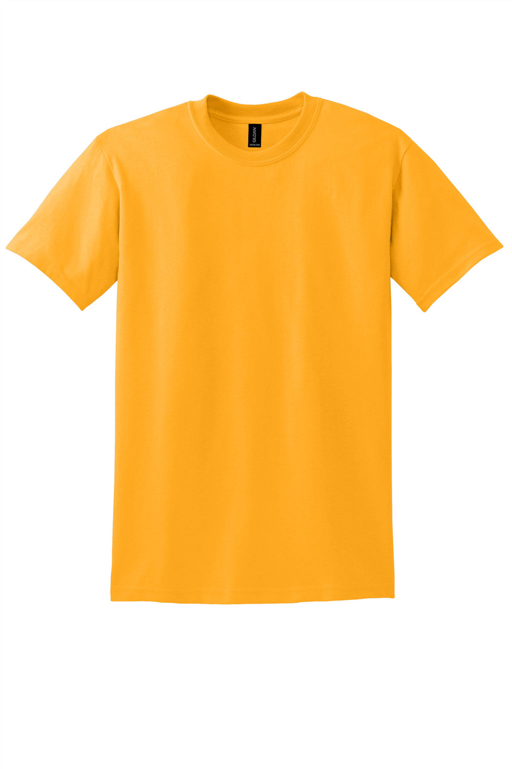 Front View of Gold Gildan DryBlend 50 Cotton/50 Poly T-Shirt. 8000