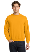 Front View of Gold Gildan Heavy Blend Crewneck Sweatshirt. 18000
