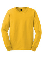 Front View of Gold Gildan - Ultra Cotton 100% US Cotton Long Sleeve T-Shirt. G2400