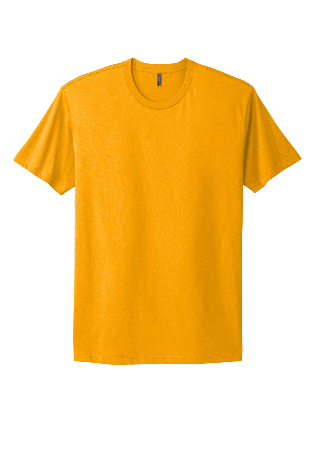 Front View of Gold Next Level Apparel Adult Cotton Tee. NL3600