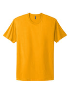 Front View of Gold Next Level Apparel Adult Cotton Tee. NL3600