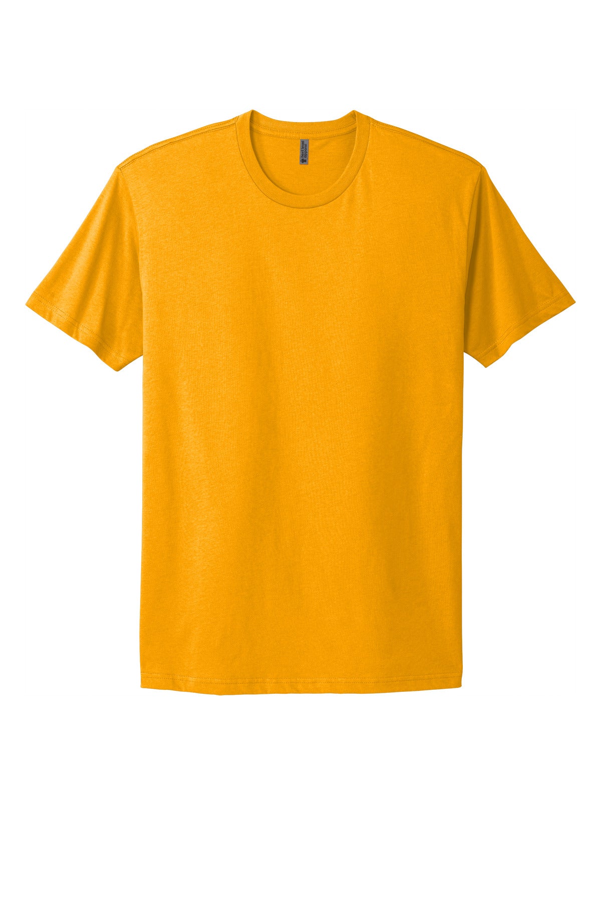 Front View of Gold Next Level Apparel Adult Cotton Tee. NL3600